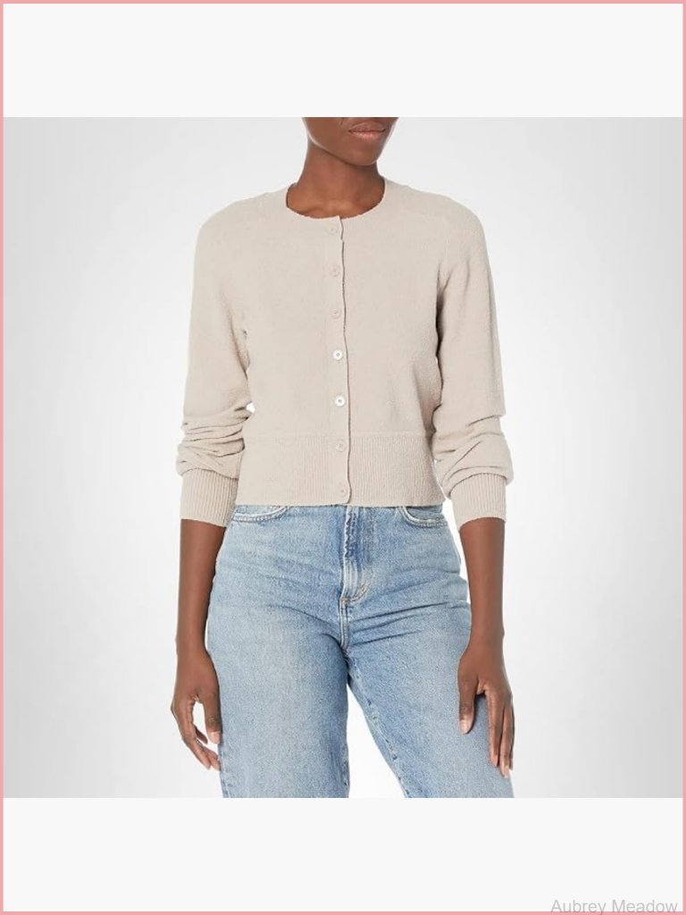 Boucle Cardigan - Cozy Knit Pullover Sweater